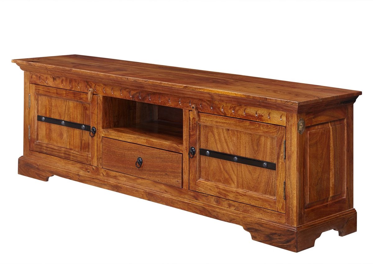 MASSIVMOEBEL24 .DE acacia TV-meubel lichtbruin massief hout 170x40x55 cm (BxTxH) gelakt volledig massief gemonteerd OXFORD #0324