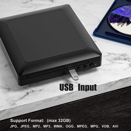 Mini DVD Speler voor TV met HDMI en AV, Full HD 1080P Ondersteuning, Regionale Vrijheid zonder Blu-ray Ondersteuning — afbeelding 3