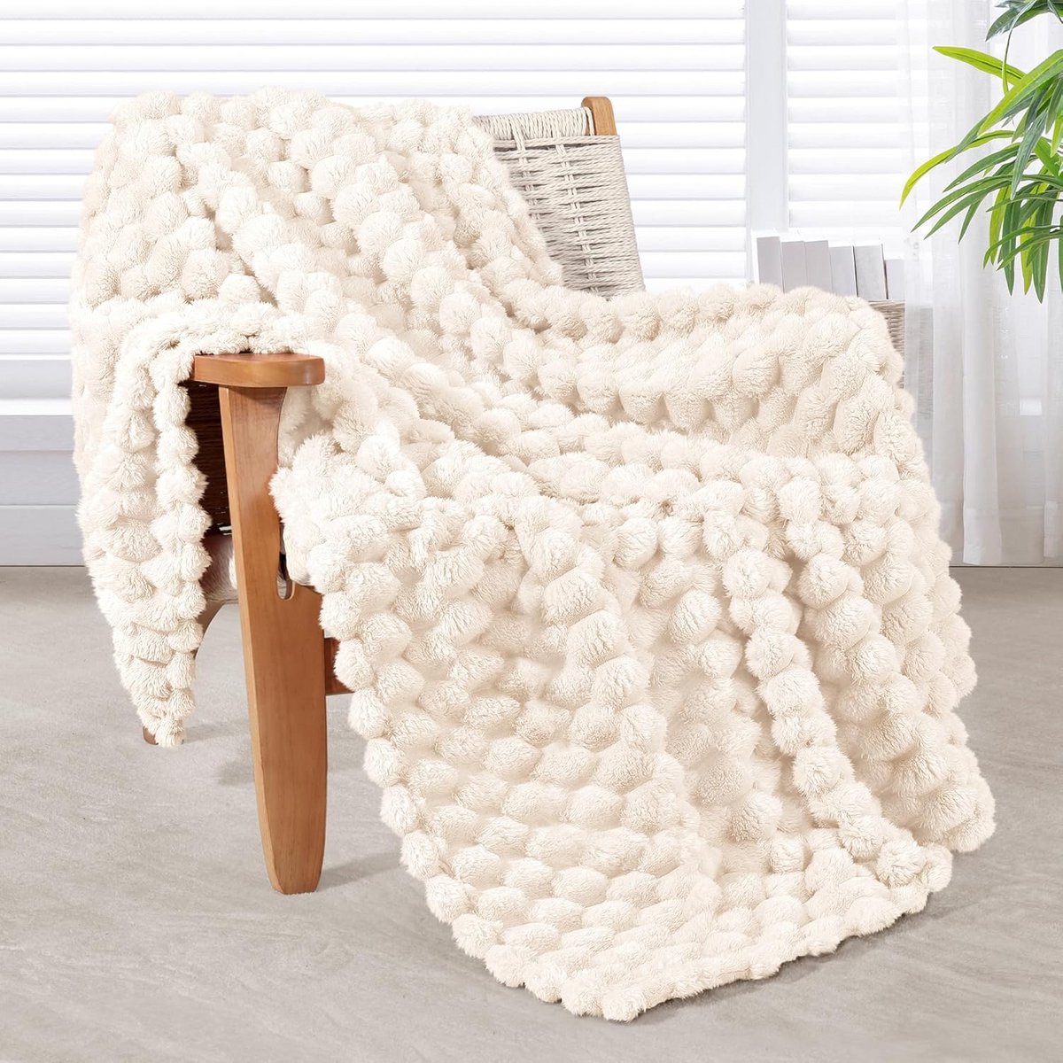 Zachte en Warme Knuffeldeken met 3D Jacquard Patroon - 220 x 240 cm