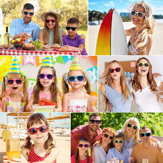 Neonkleurige Zonnebrillen 12 Stuks - Perfect voor Feesten en Verjaardagen — afbeelding 3