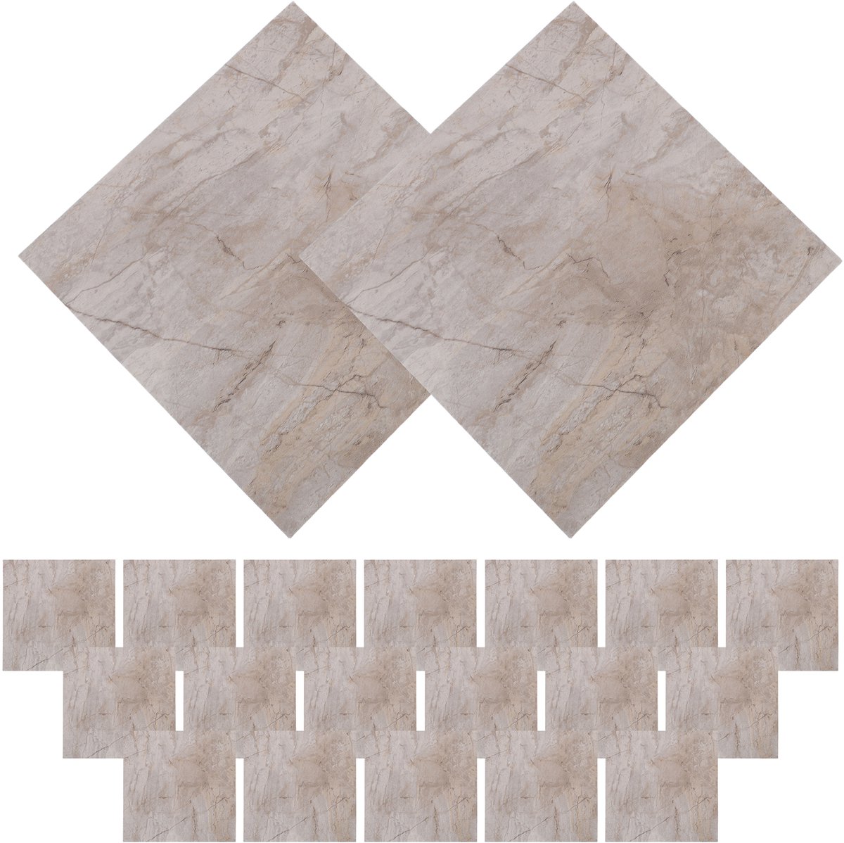 20 Stuks Zelfklevende Vloertegels Marmerlook 30x30 cm - Slijtvast PVC Waterdicht voor Badkamer, Keuken & Woonkamer | Luxe Marmerdesign met Sterke Zelfklevende Laag（7085）