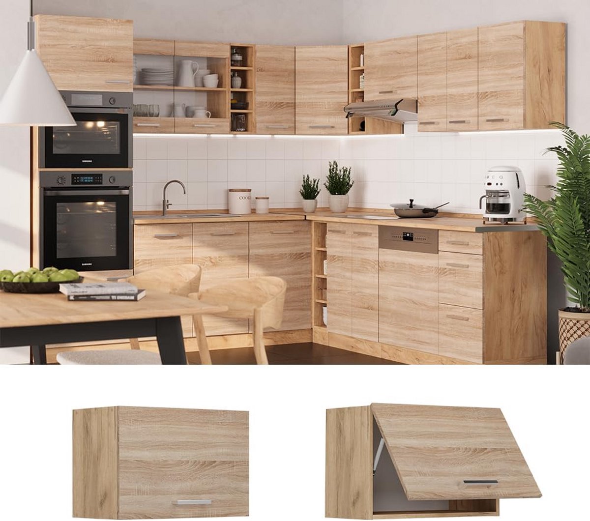 Keuken Hang Kast Sonoma 60 cm Breed Wandkast