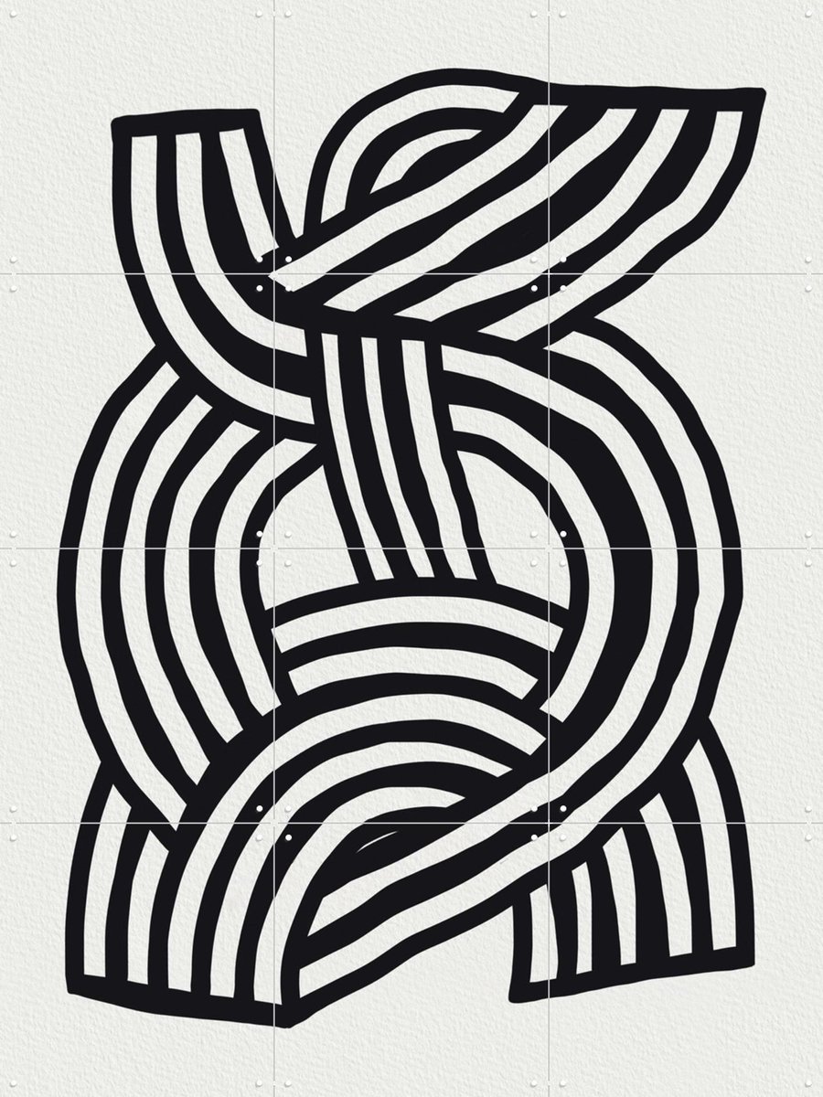 IXXI Mid Century Modern - Abstract Lines, Little Dean & Various - 60 x 80 cm - Gratis ophangtool - Grote wanddecoratie en posters - Minimalisme, Line