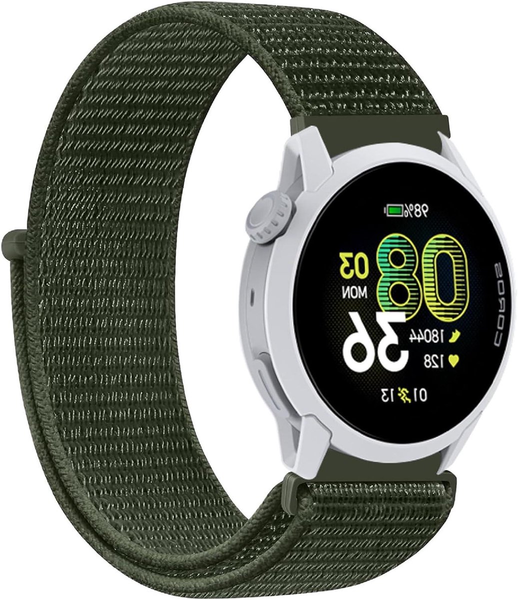 Allecto- Nylon band voor sport horloge - Vervanging - Zwart - Flexibel - Ademend nylon - Geschikt voor verschillende modellen heren en dames