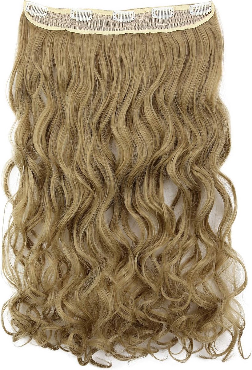 Clip In Haarverlenging 40cm Golvend Donkerblond Volume en Lengte