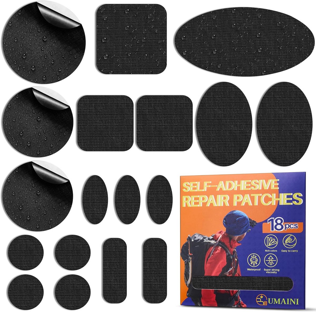 Zelfklevende Reparatiepatches voor Donsjas en Tent - Duurzaam Nylon Waterproof
