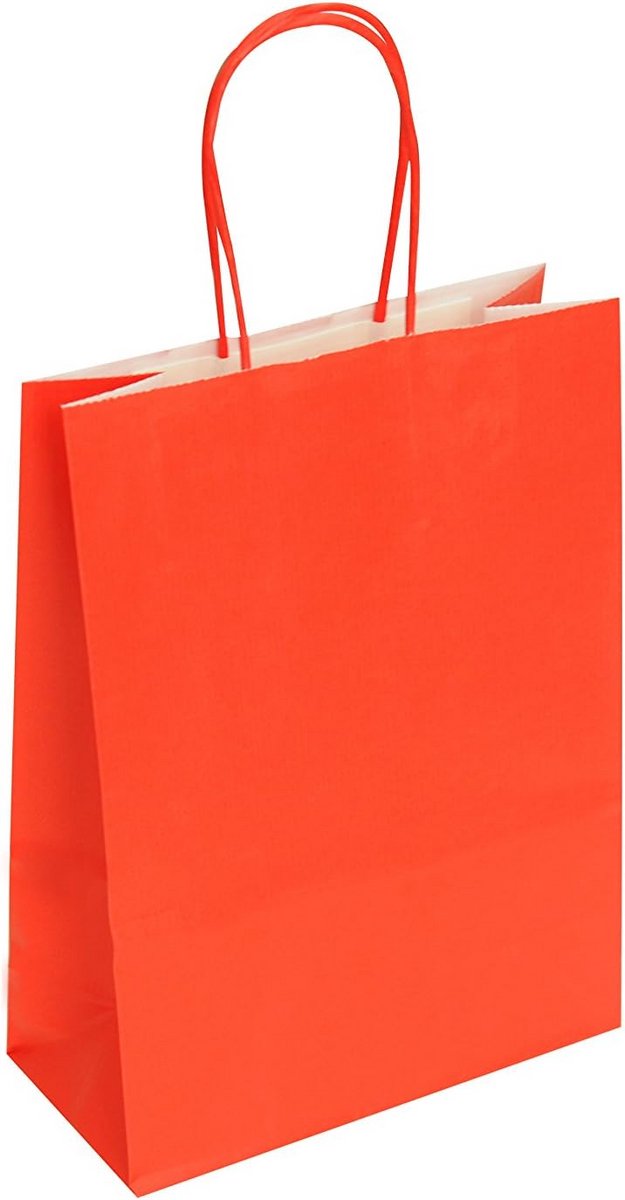 Rode Papieren Tas met Gedraaide Handvatten, 25 Stuks