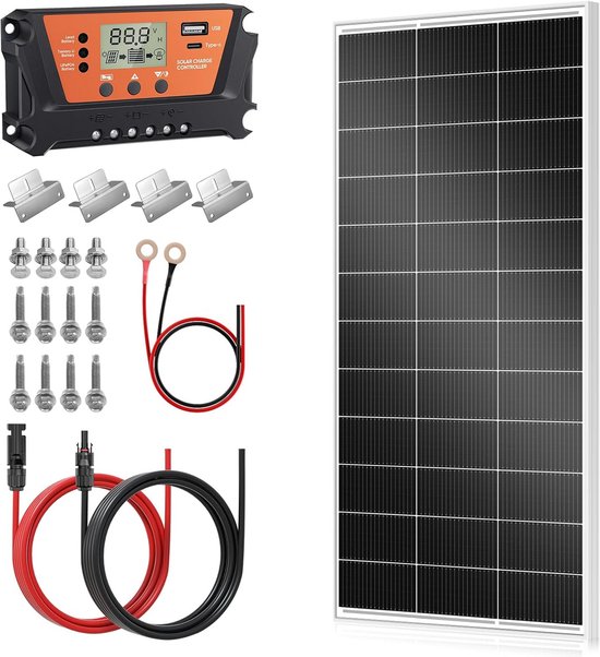 200W N-Type Zonnepaneel Set met 30A Laadregelaar voor 12V Accu