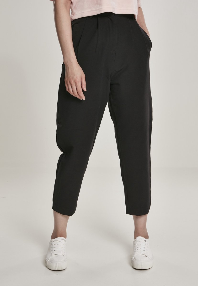 Urban Classics High Waist Cropped Broek XS Zwart