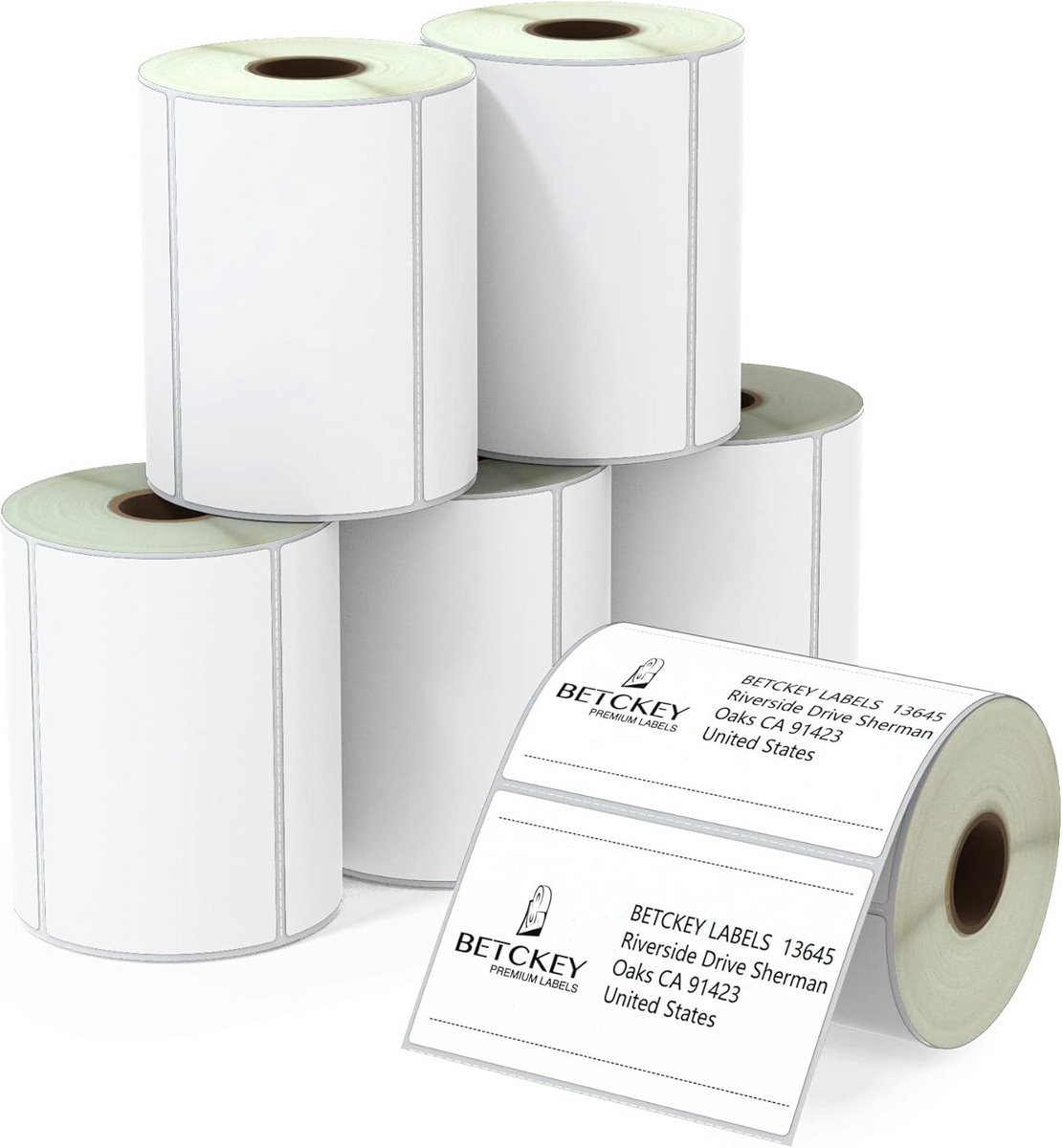 Thermische Etiketten 102x64 mm (4x2.5 inch) voor Verzending en Multifunctioneel Gebruik - 6 Rollen met 3720 Geperforeerde Labels