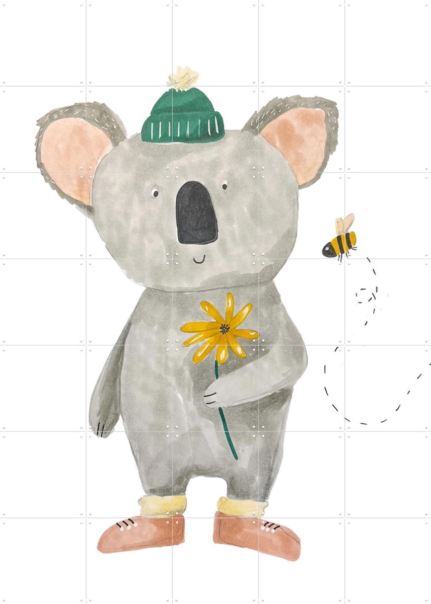 IXXI Koala, Adams Arts - 100 x 140 cm - Gratis ophangtool - Grote wanddecoratie en posters - Fantasierijk, Illustraties, Speels, Aquarel, Babykamer