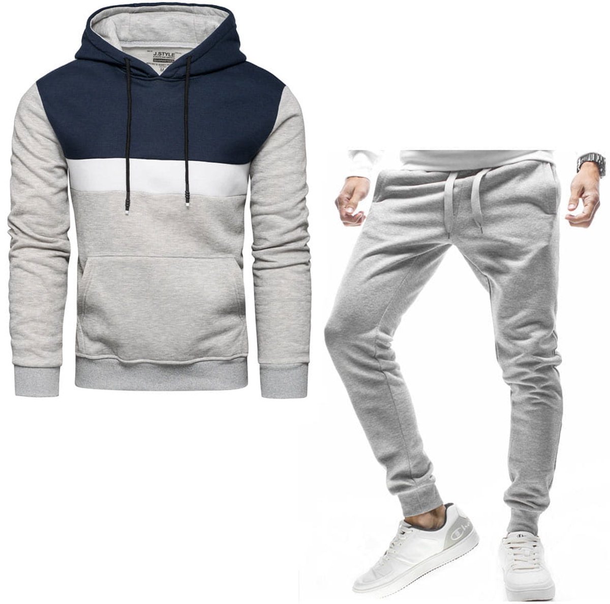 Recea - Trainingspak - Grijze Hoodie - Kangeroezak - XXL