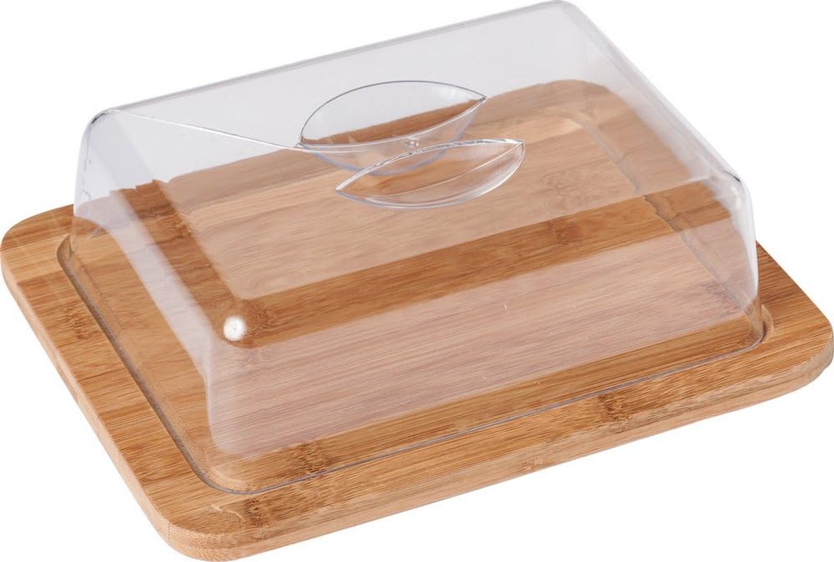 Kaasstolp Bamboe - Kaasplank Deksel - Kaas Serveren - Natuurlijk Materiaal - 25x20cm