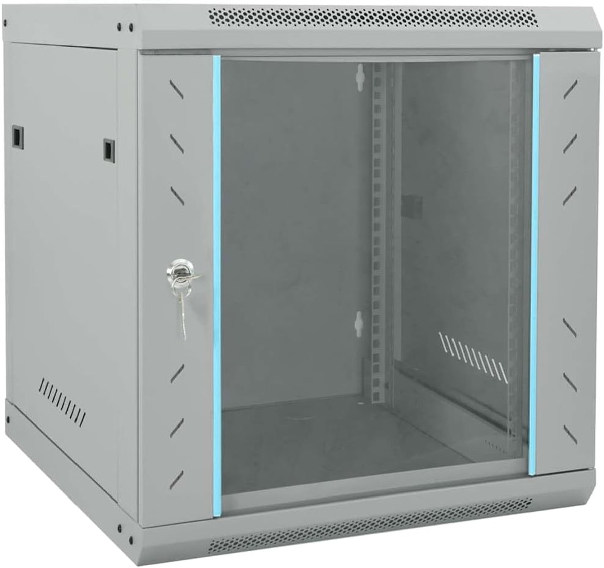 Netwerk Kabinet - Serverkast Opslag - Kantoor Organisatie - Robuuste Stalen Constructie - 53x60x60 cm - Grijs