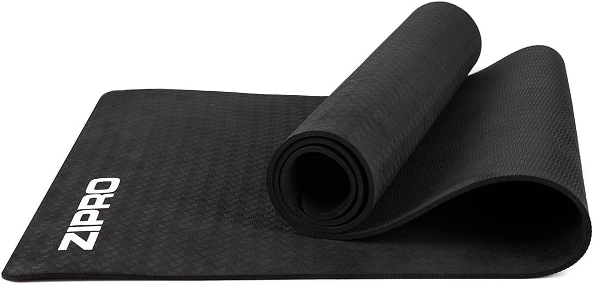 Yogamat Gymnastiekmat - Fitness Oefenmat - Thuis Sporten - Antislip Duurzaam Materiaal - 183 x 61 cm - zwart