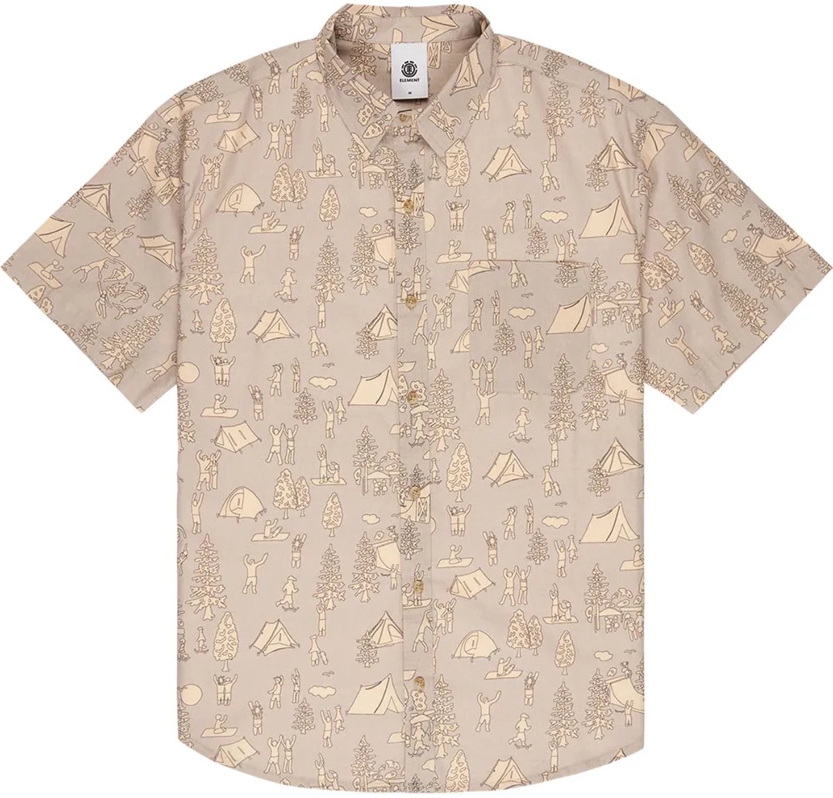Element Elywt00197 Regular Fit Overhemd Met Korte Mouwen Beige S Man