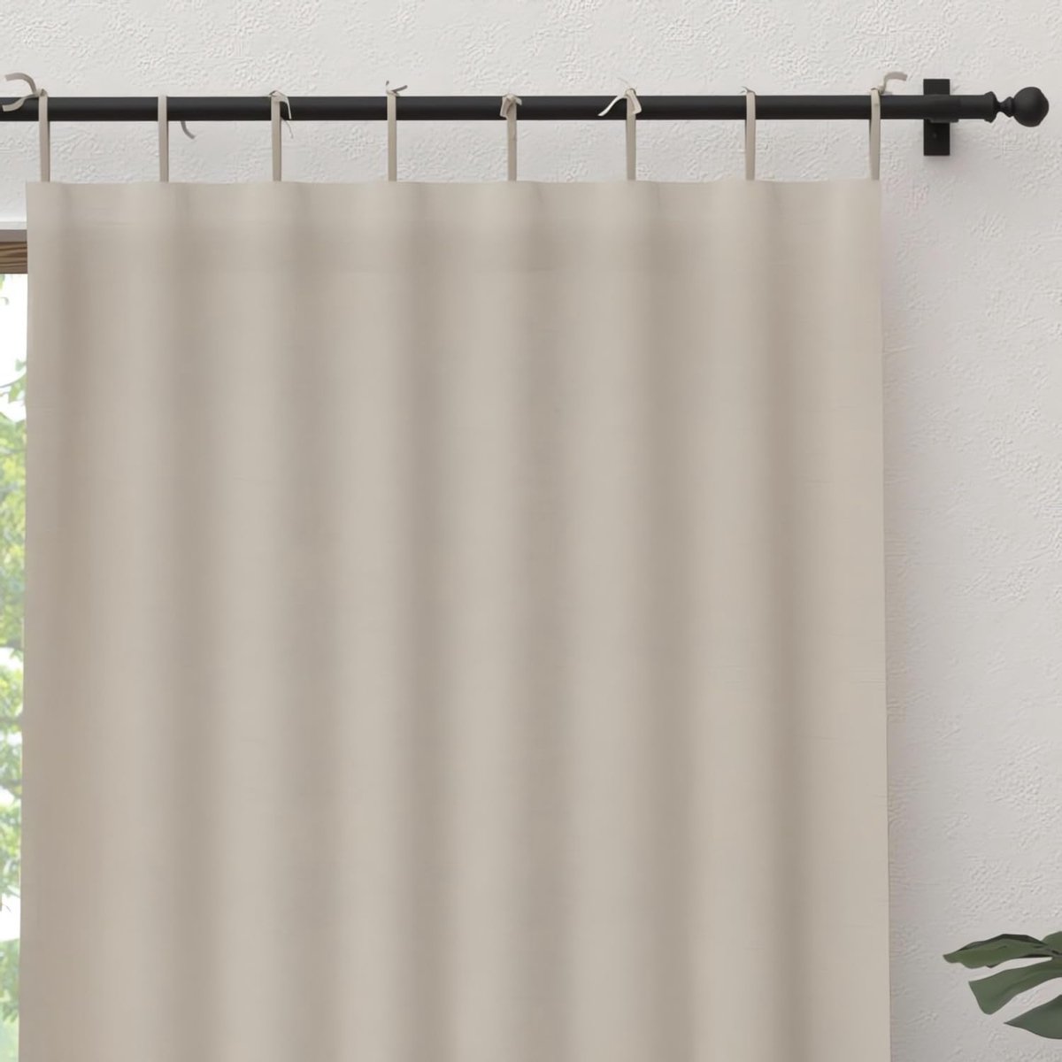 Katoenen Gordijn - Panama Voile - Woonkamer Decoratie - Met Lintjes - 135 x 250 cm - Ecru