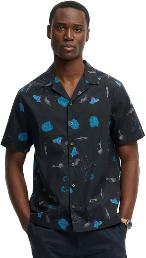 Superdry Cabana Print Overhemd Met Korte Mouwen Zwart S Man