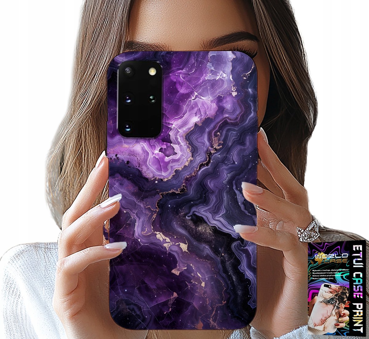 HOESJE VOOR SAMSUNG GALAXY S20 PLUS - PAARS MARMER MODIEUS VROUWELIJK + FILM