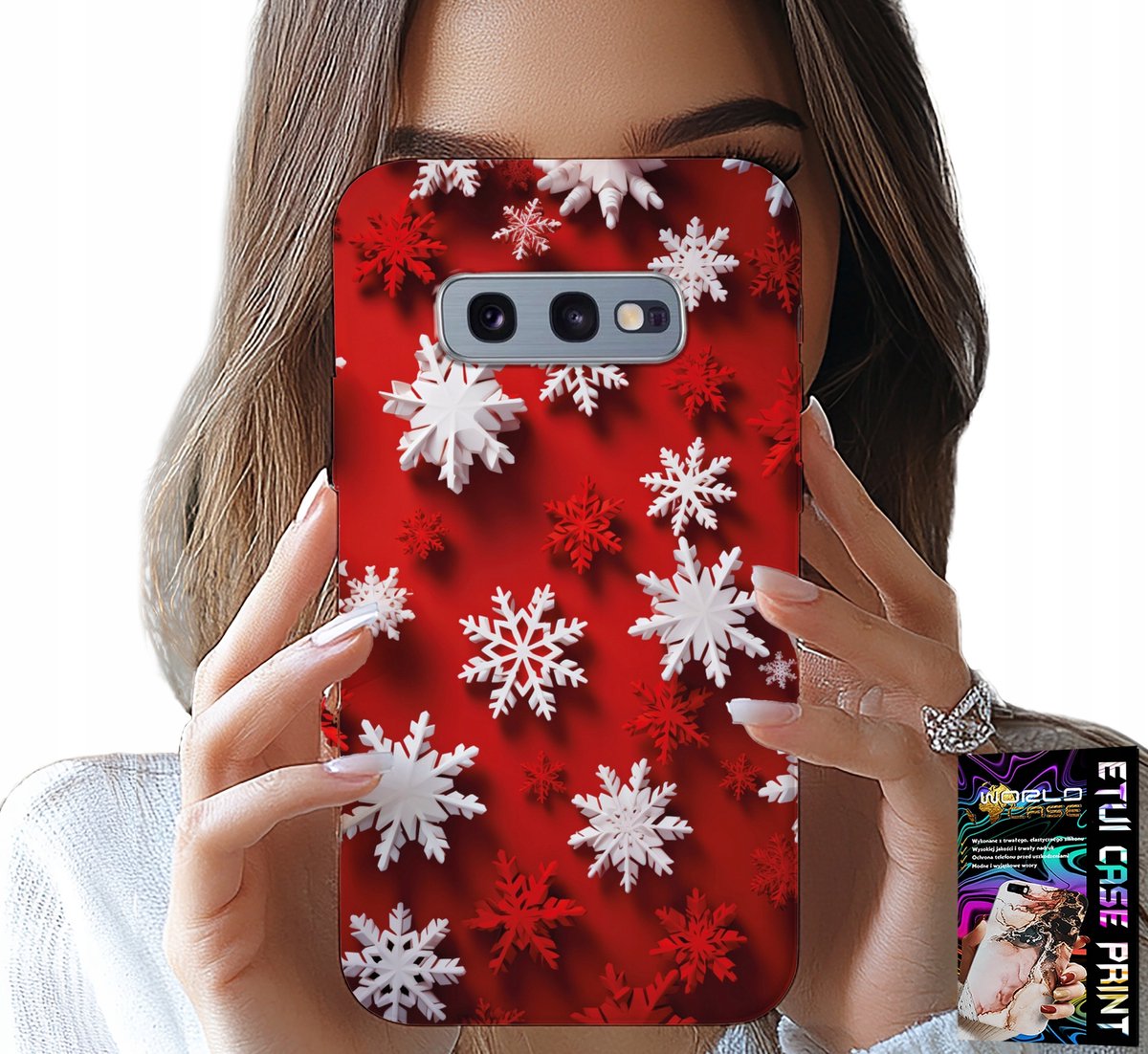 HOESJE VOOR SAMSUNG GALAXY S10E - SNEEUWVLOKKEN, SNEEUW, STERREN, KERST