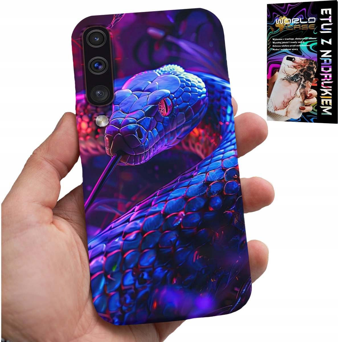 HOESJE VOOR SAMSUNG A50 / A30S - SLANG COBRA RATTLESNAKE REPTIELEN HOESJE + FILM