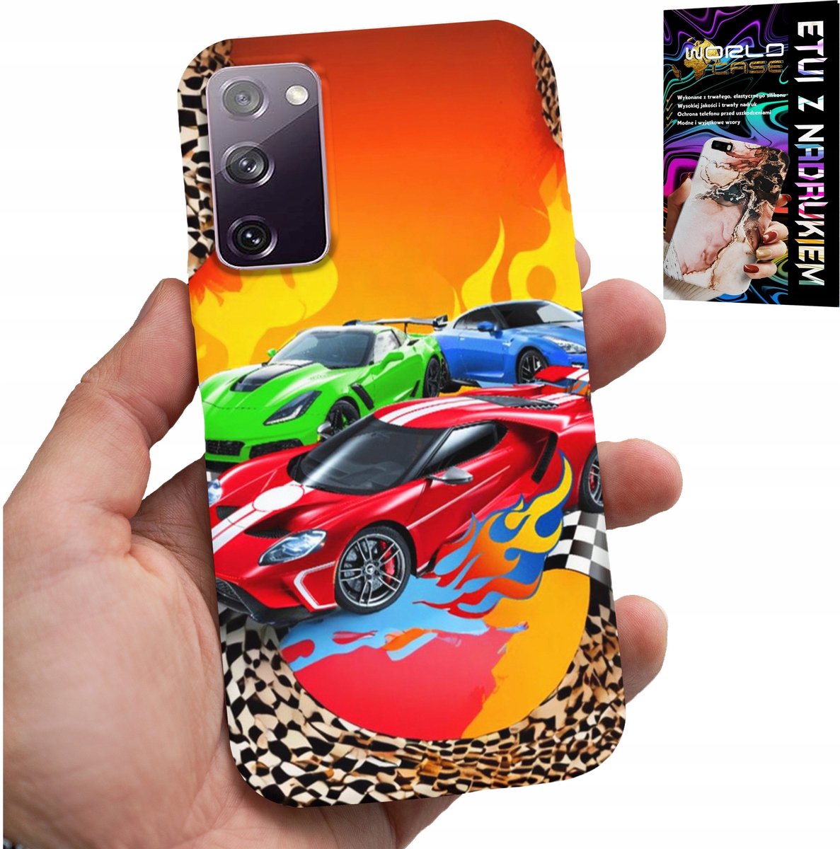 HOESJE VOOR SAMSUNG GALAXY S20 LITE - VOOR KINDEREN, RACEAUTO'S + GLAS