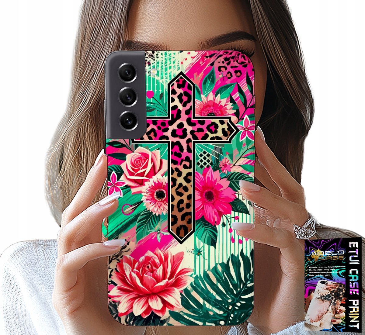HOESJE VOOR SAMSUNG GALAXY S22 PLUS - KRUIS, ROOS, CHRISTELIJKHEID, JEZUS ACHTERKANT