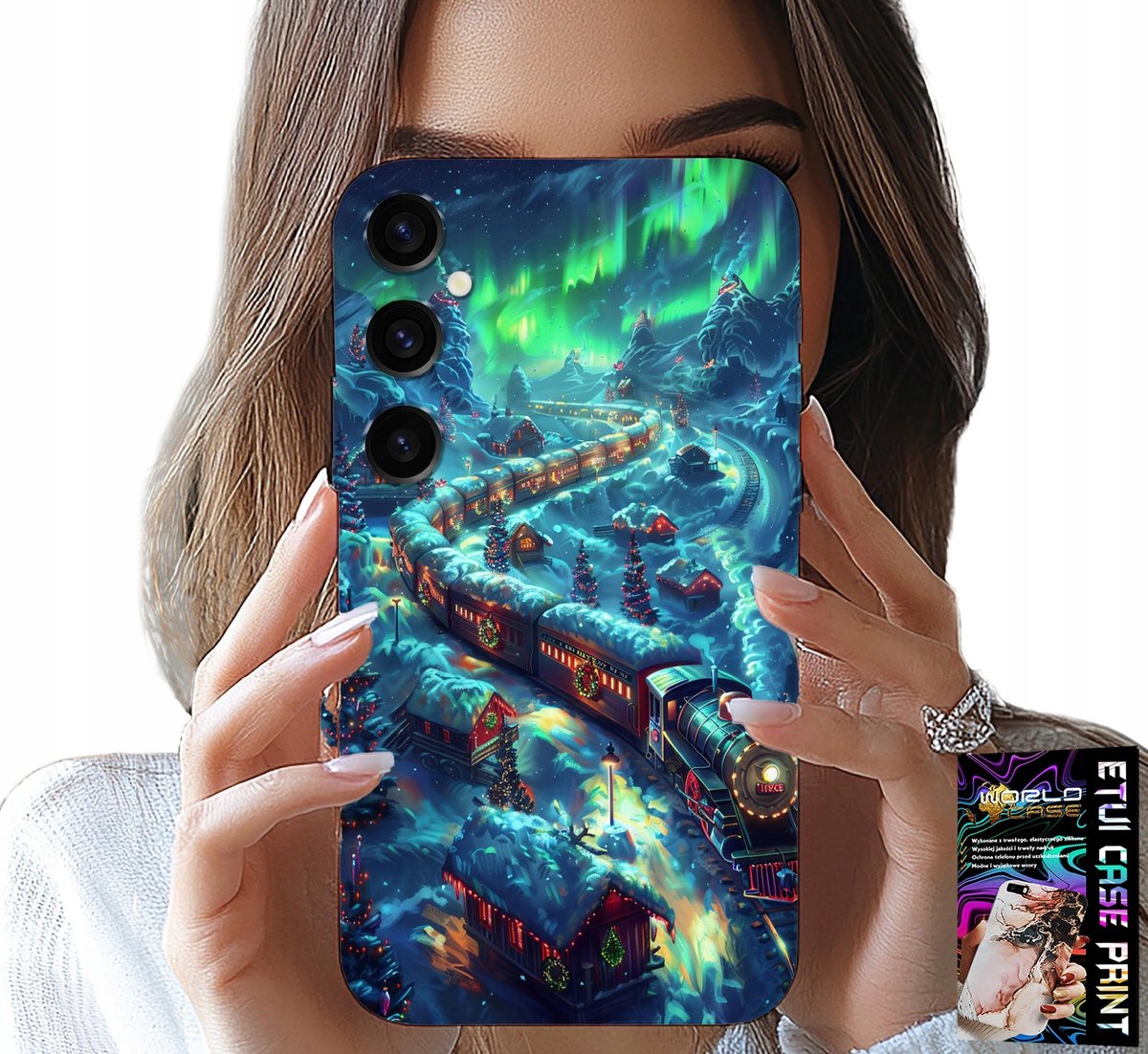 HOESJE VOOR SAMSUNG GALAXY A54 5G - TREIN- EN CHRISTMAS EXPRESS-PATRONEN + GLAS