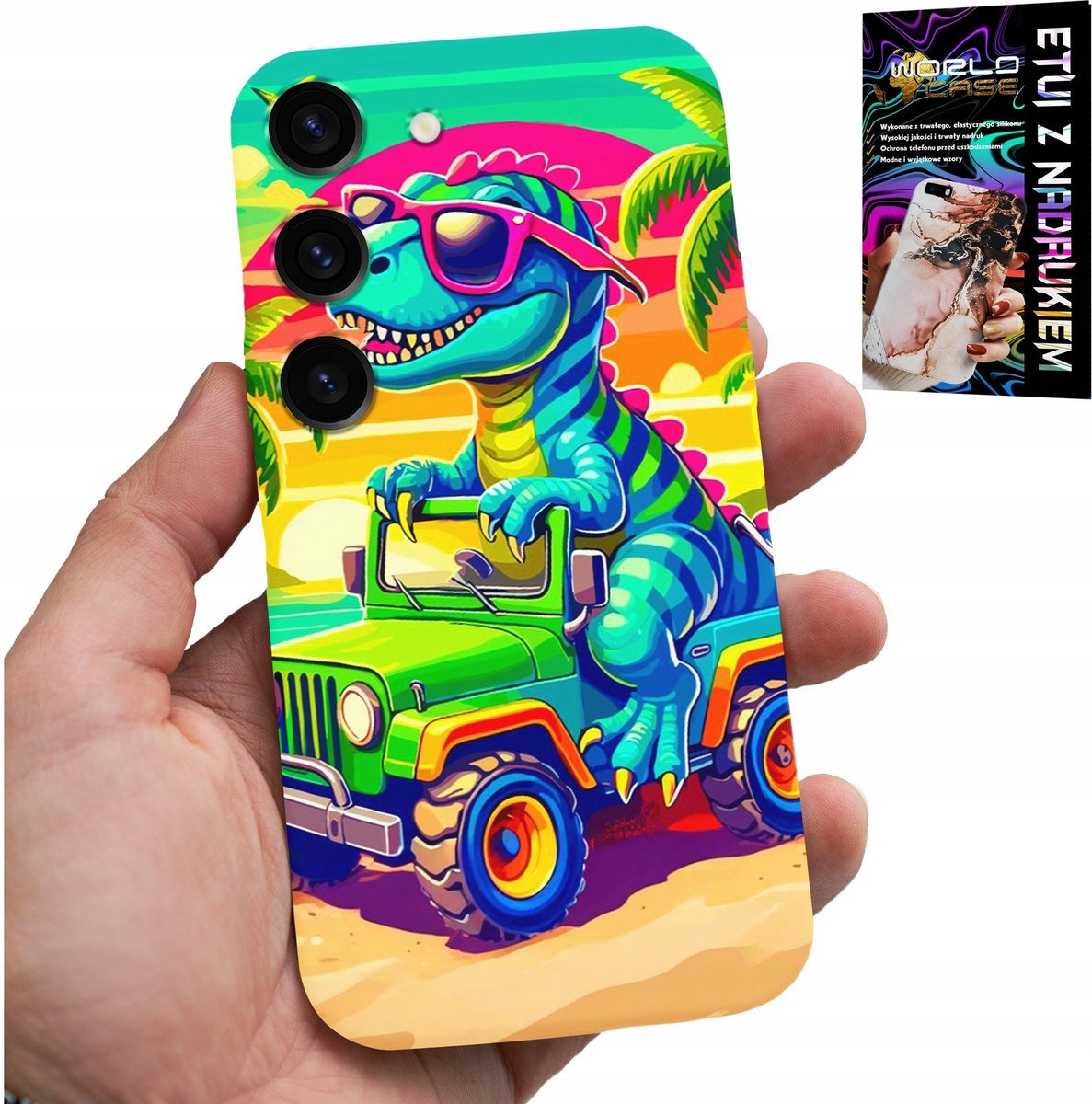 SAMSUNG GALAXY S23 PLUS HOESJE - DINOSAURUS IN VRACHTWAGENPATROON VOOR KINDEREN