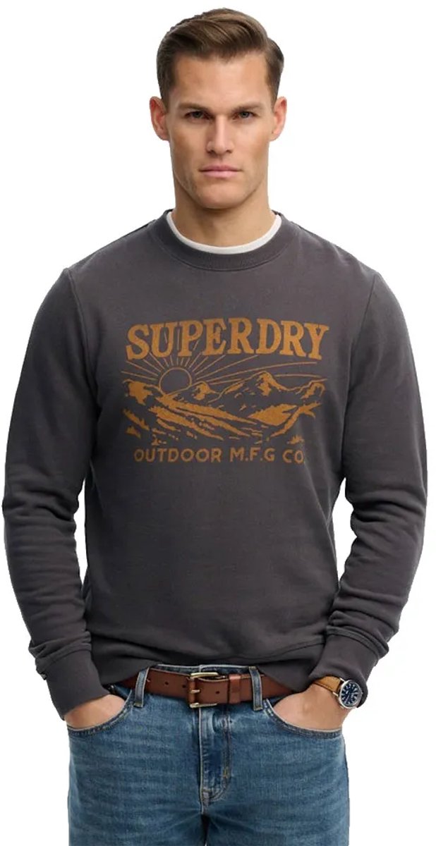 Superdry Retro Outdoor Relaxed Fit Sweatshirt 2XL Man Zwart