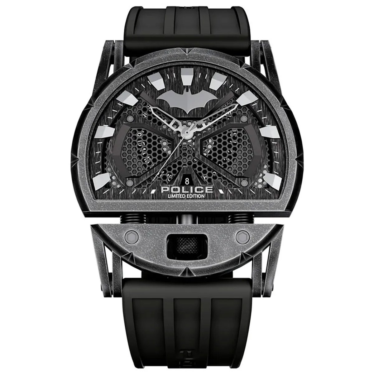 Police Forever Batman Limited Edition Special Box Display 46mm 5atm Quartz Analogical Horloge Zilver Man