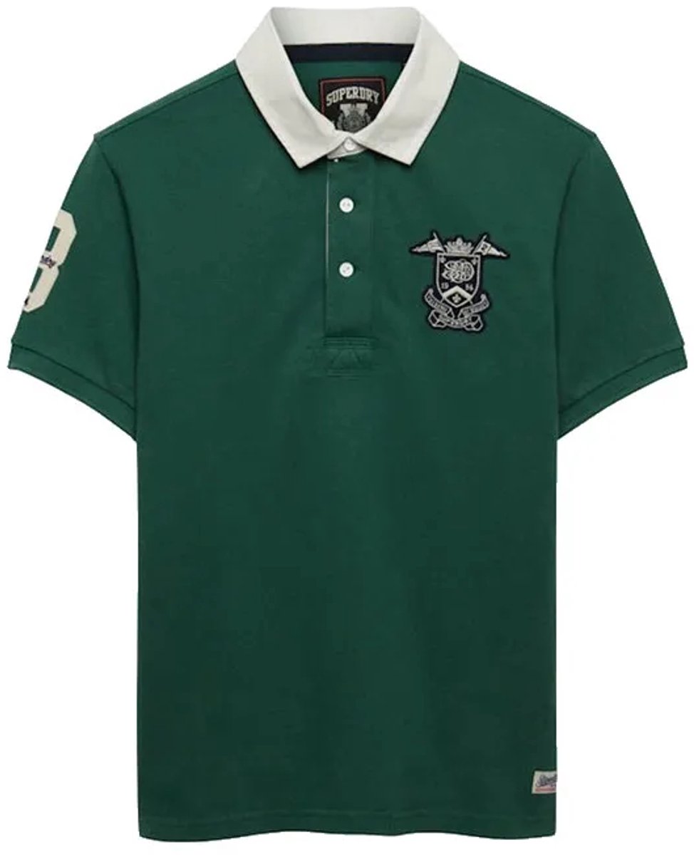 Superdry Vintage Pique Rugby Korte Mouw Poloshirt 2XL Man Groen