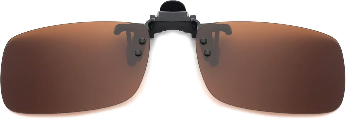 Zonnebril Clips - Opzet Glazen - Autorijden Veilig - Flip Up Functie - 14.7 x 6.3 cm - Bruin