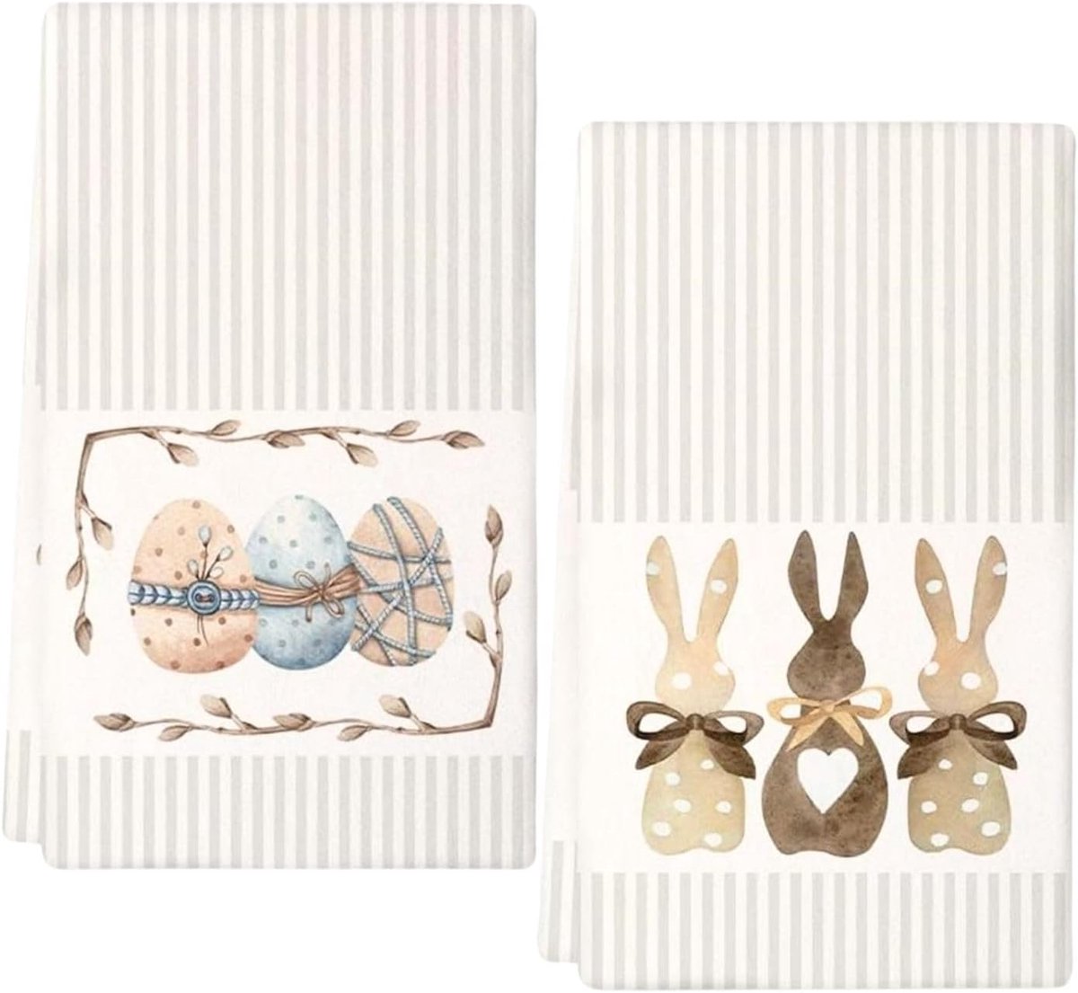 Keukendoeken Set - Theedoeken - Paasdecoratie - Zachte Microvezel - 40x60 cm - Grijs