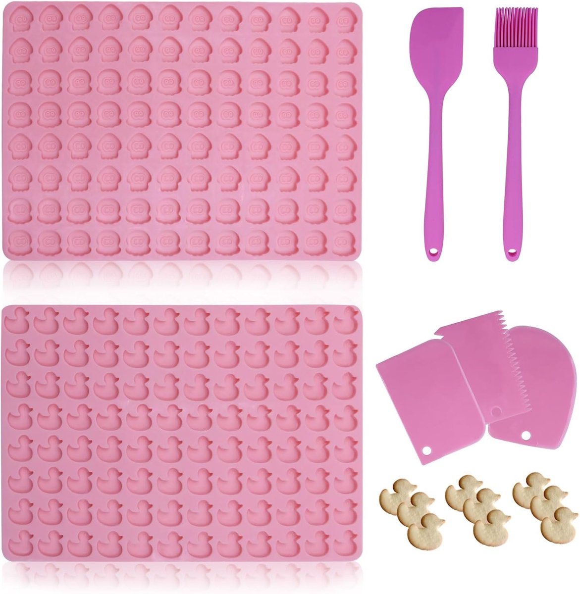Bakmat Hondenkoekjes - Hondenkoekjes Mat - Zelf Koekjes Maken - 2 Stuks Set - Roze