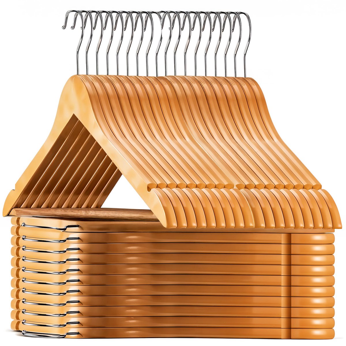 SEVERNO Home - Houten Kledinghanger Set - 30 Stuks - Duurzaam - Draaibare Haken