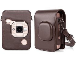 EtuiTab FujiFilm Instax MINI LiPlay - Cameratas - Bruin - Ecologisch Leer - Nekriem