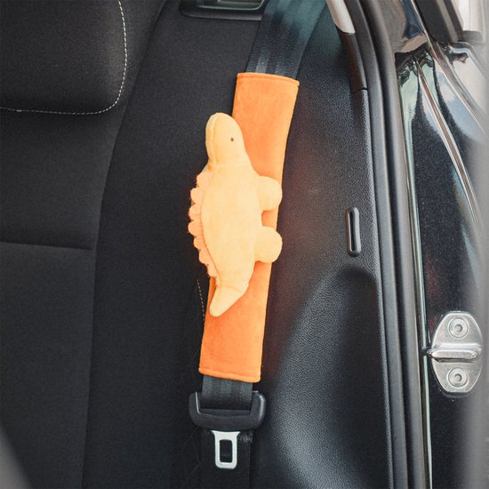 Cute since 1999 - Gordelbeschermer kind - Oranje dinosaurus gordelhoes - gordelhoezen voor auto en autostoel - 27cm x 6 cm van CUT — afbeelding 2