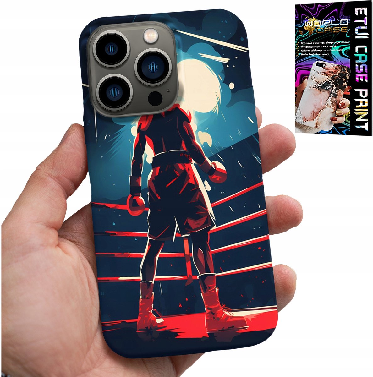 HOESJE VOOR IPHONE 15 PRO - BOKSEN, GEVECHTSSPORT, BOKSERSPATRONEN + GLAS