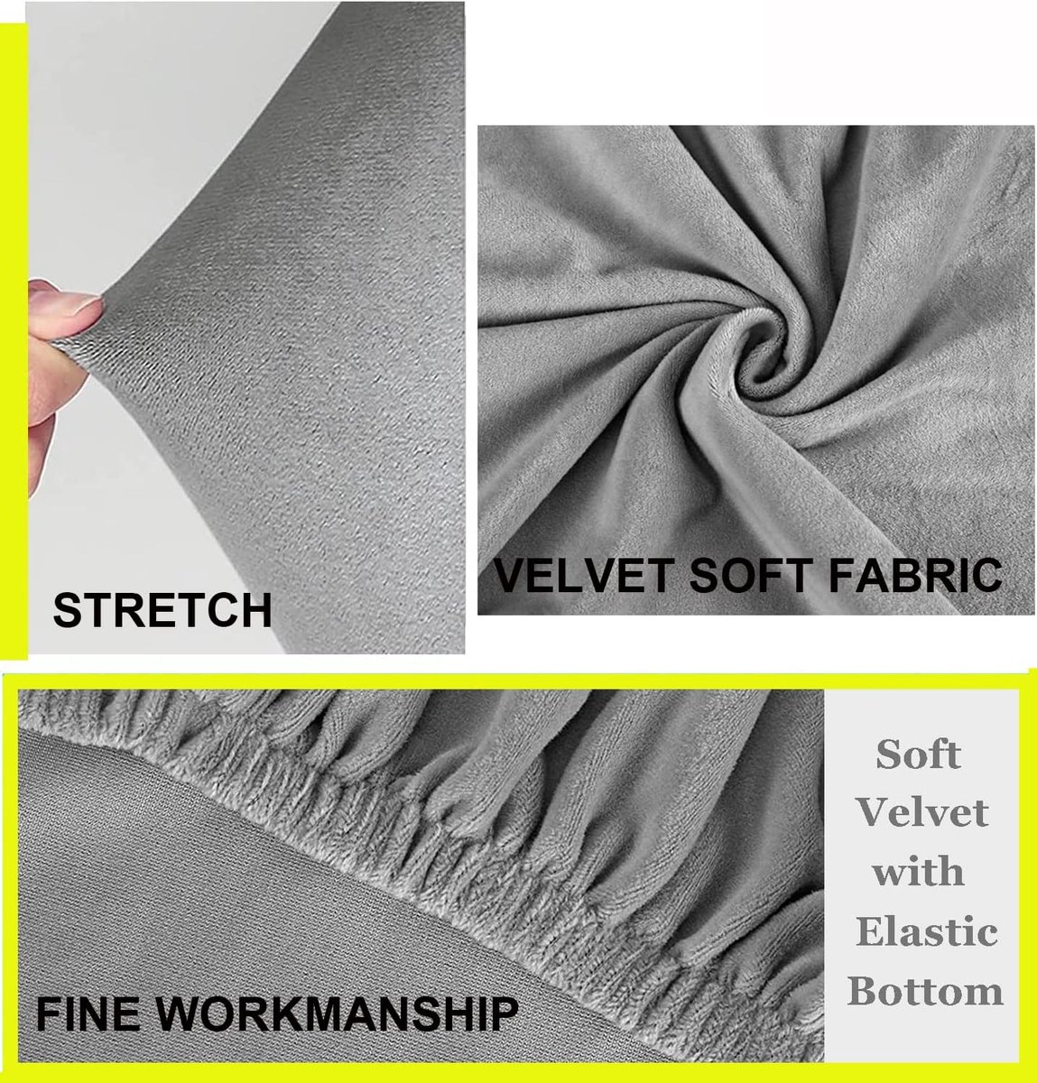 Poef Hoes - Voetenbank Cover - Meubels Beschermen - Zacht Fluweel Materiaal - 16x16 Inch - Zwart