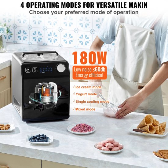 Allero IJsmachine - IJsmachine Met Compressor - Automatische IJsmachine - Geen Voorbevriezing - 4 Modi - 180W - Minder Dan 60 dB van Merkloos — afbeelding 5