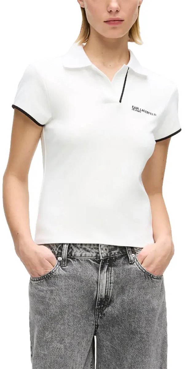 Karl Lagerfeld Jeans B2w17066 Korte Mouw Poloshirt Wit S Vrouw