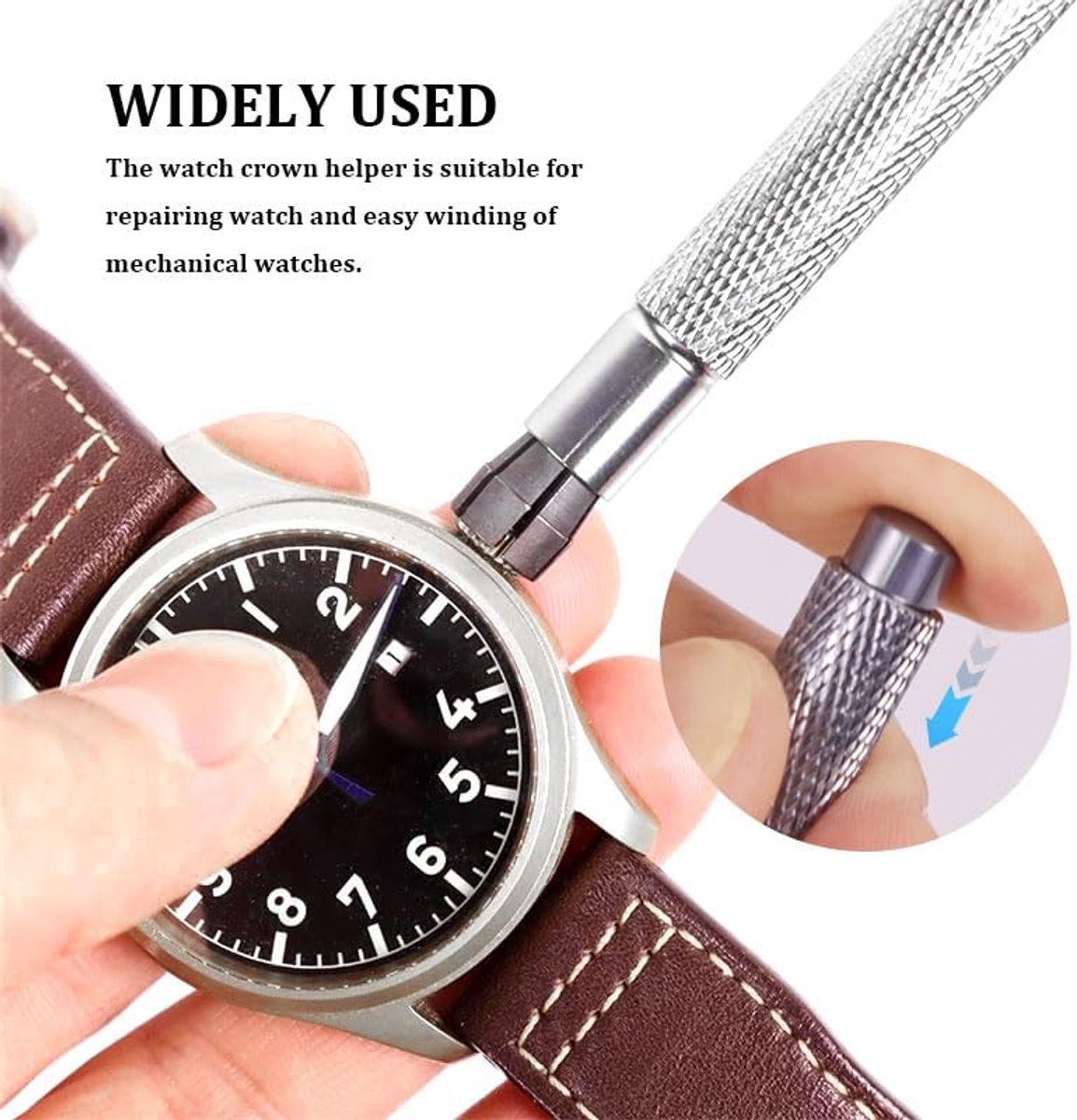 Horloge Opwinder - Reparatie Gereedschap - Mechanisch Opwinden - Handmatig Instrument - 4 mm - Verchroomd