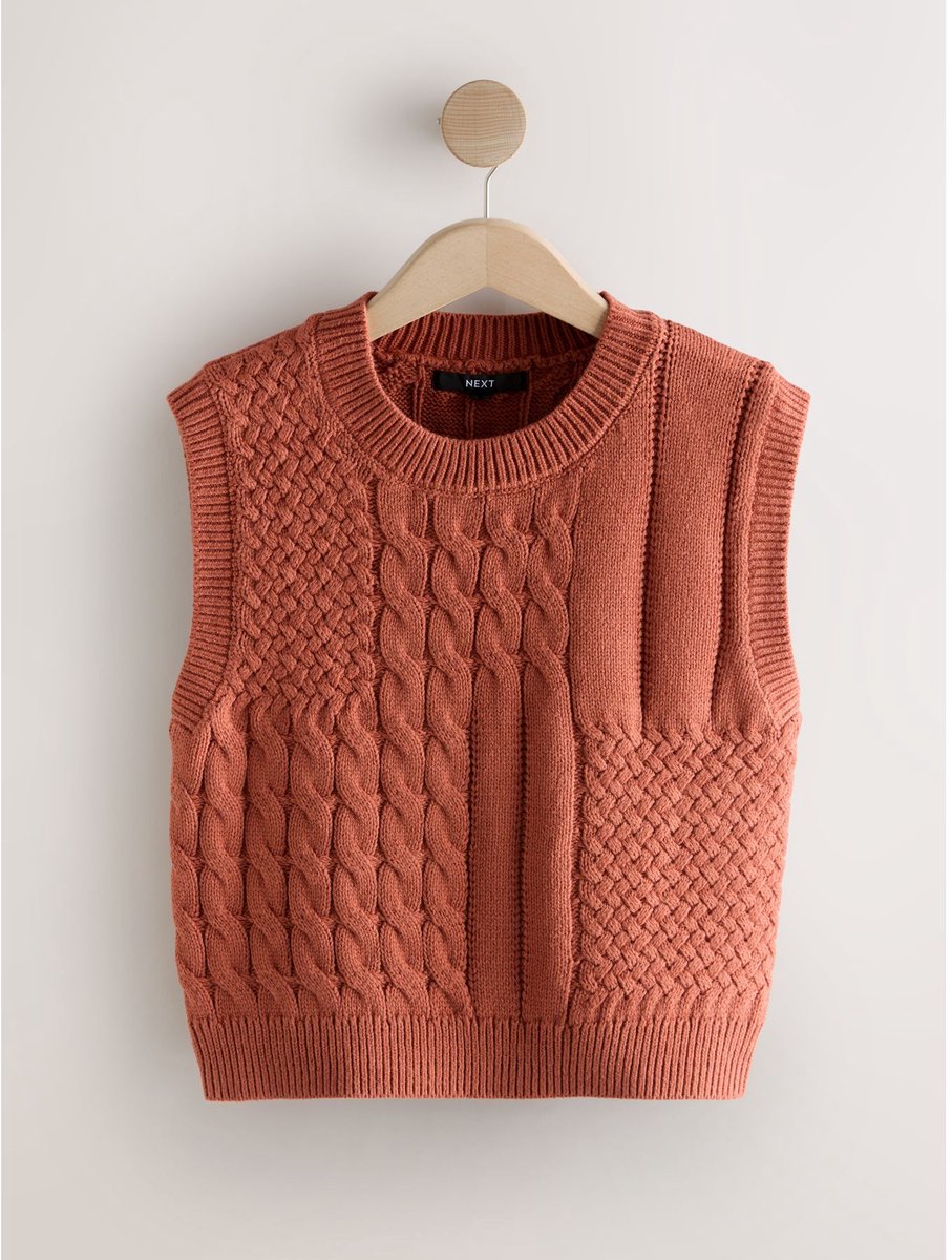 Next - Dames - Kabelgebreide tanktop - Bruin