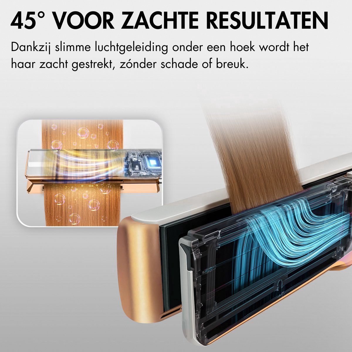 RD Commerce Sanstraight Stijltang Wet-to-Dry met Reisetui - afbeelding 3