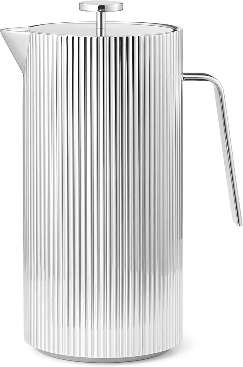 Franse Koffiepers - Koffiezetapparaat - Luxe Koffie Maken - Dubbelwandig RVS - 1 Liter - Zilver