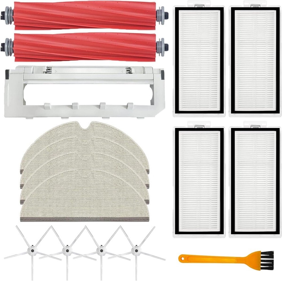 16-delige set geschikt voor Xiaomi Roborock Q7 Max Q7 Max+ Q7 Plus T8 stofzuiger (wit)