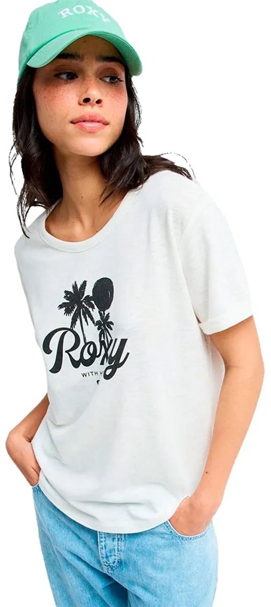 Roxy Oceanwave Slub Regular Fit T-shirt Met Korte Mouwen L Vrouw Coconut Milk