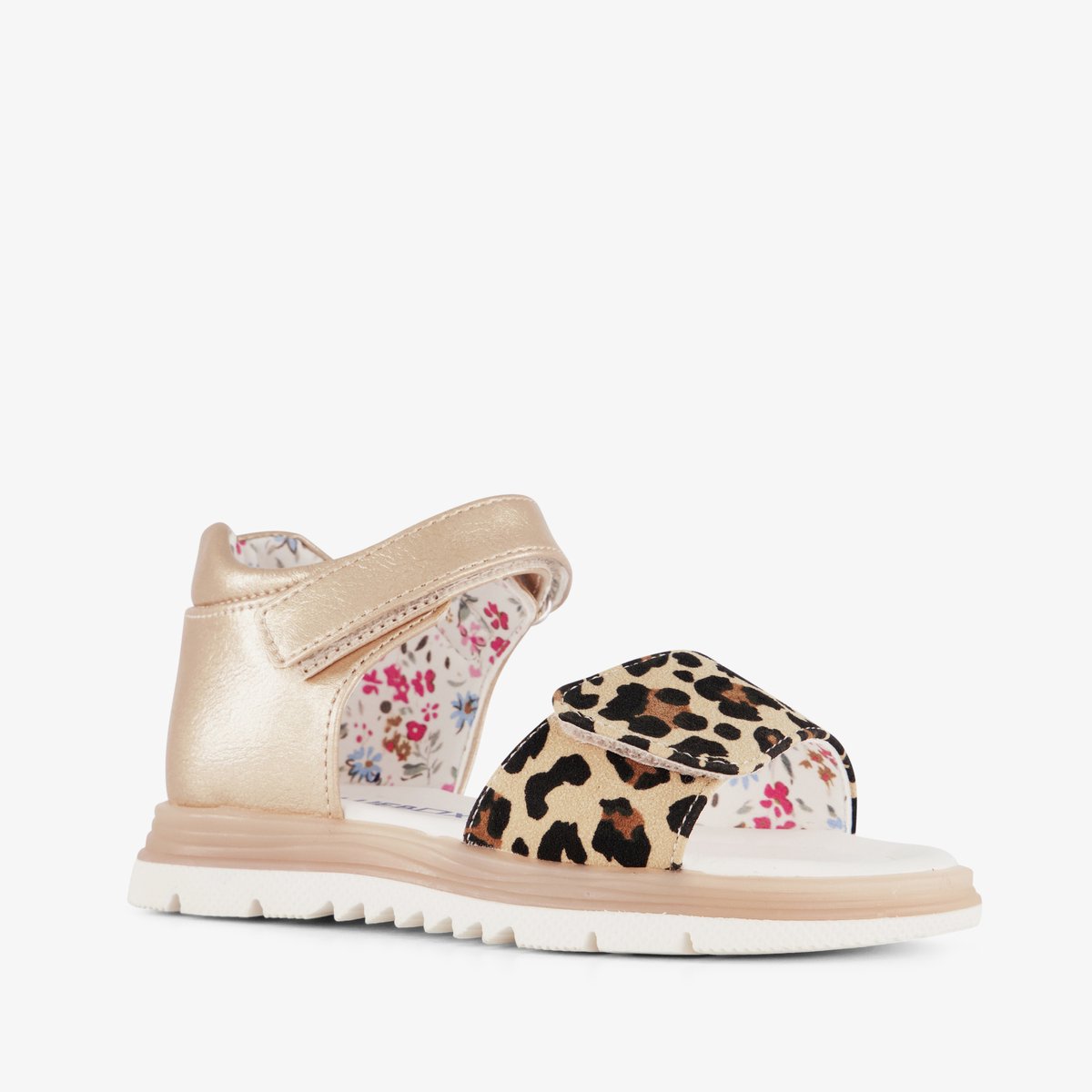 Blue Box meisjes sandalen met panterprint goud - Maat 25