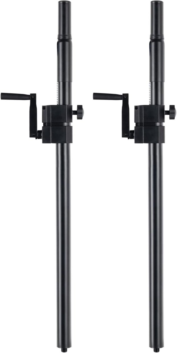 Afstandsbuis M20 - Afstandsstang Speaker - Hoogte Instelling - Kurbel Verstelbaar - 95-148 cm - Zwart